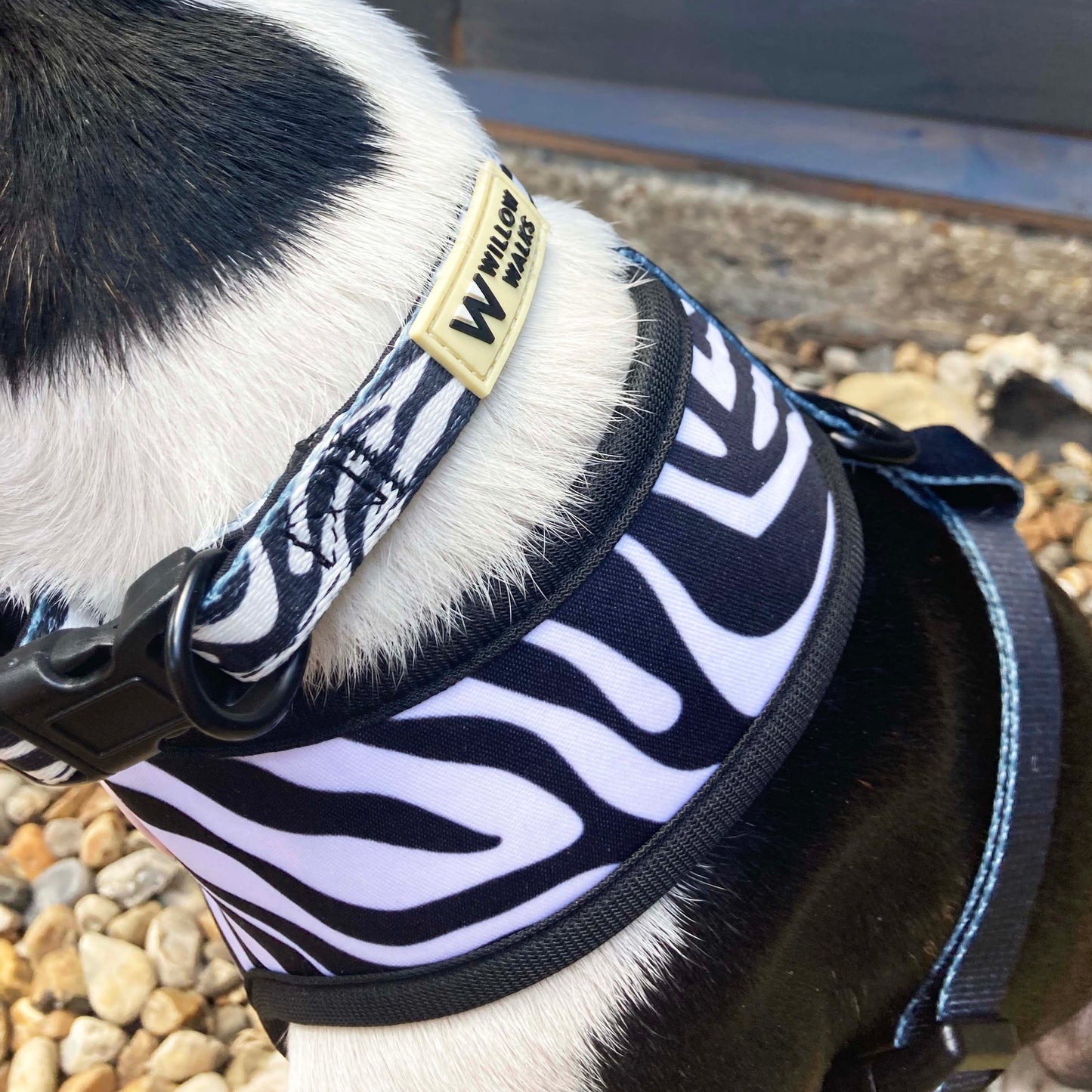 Willow Walks Reversible Harness in mono zebra and multi