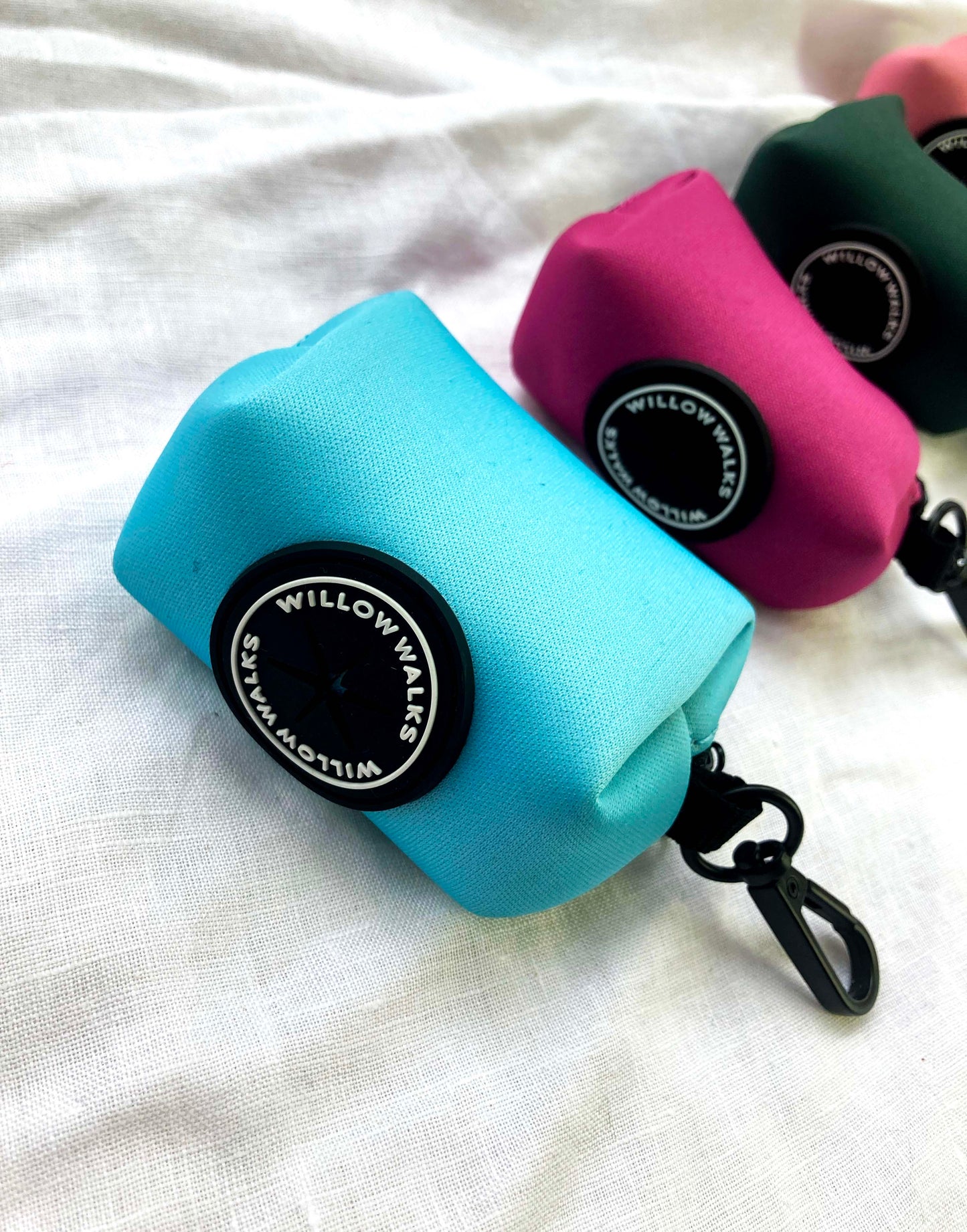 Willow Walks fabric poo bag in aqua