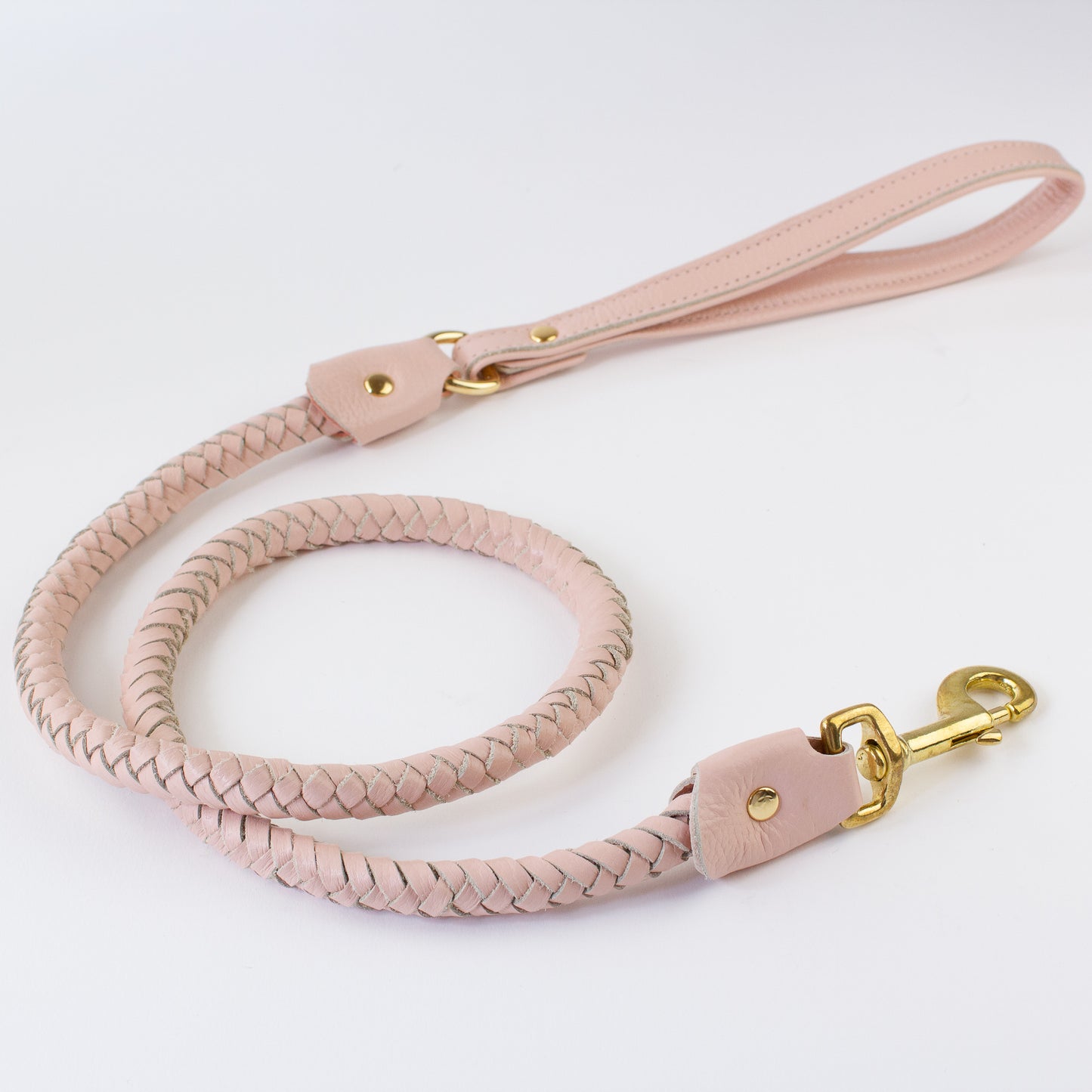 Pink pleated leather lead Willow Walks