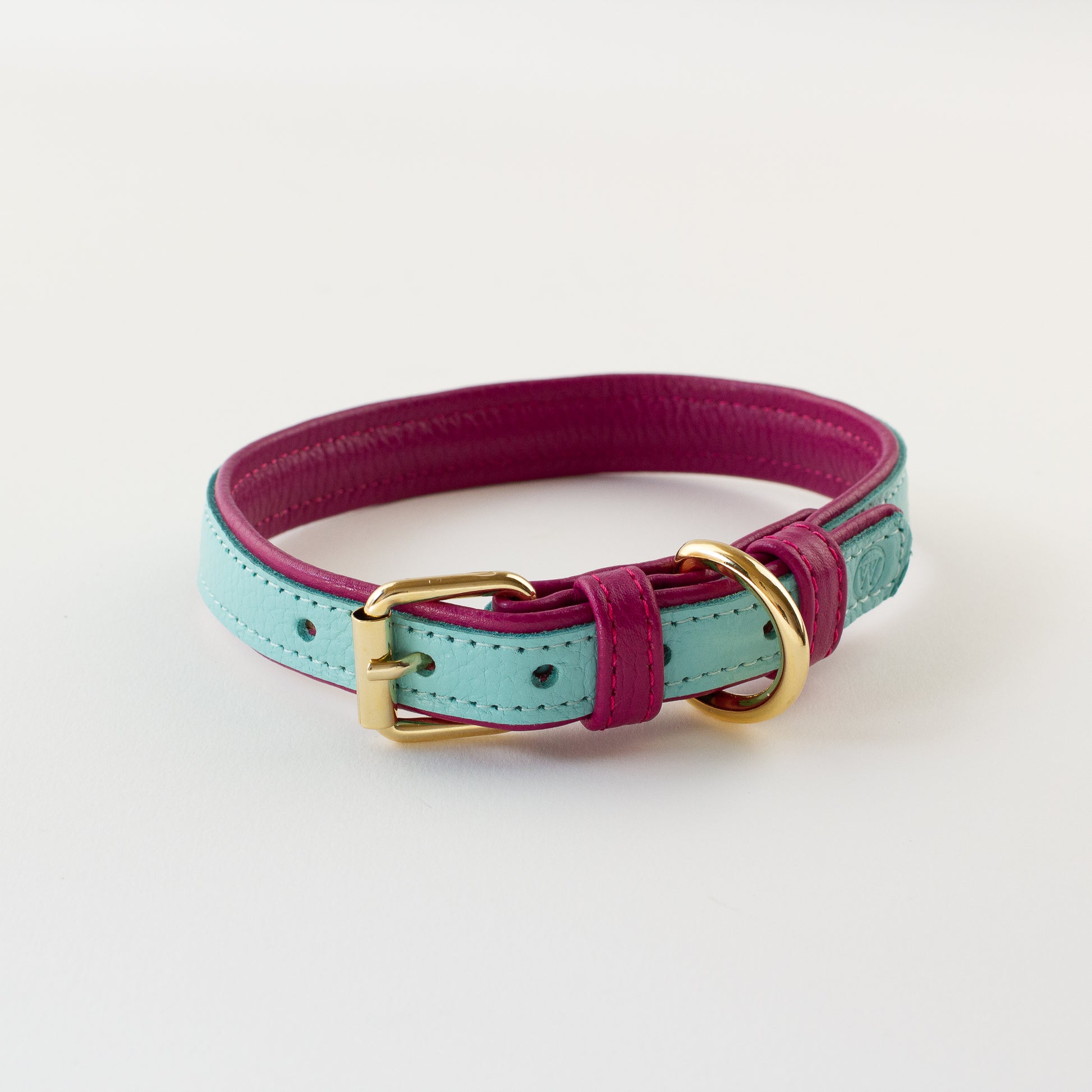 Aqua leather collar Willow Walks