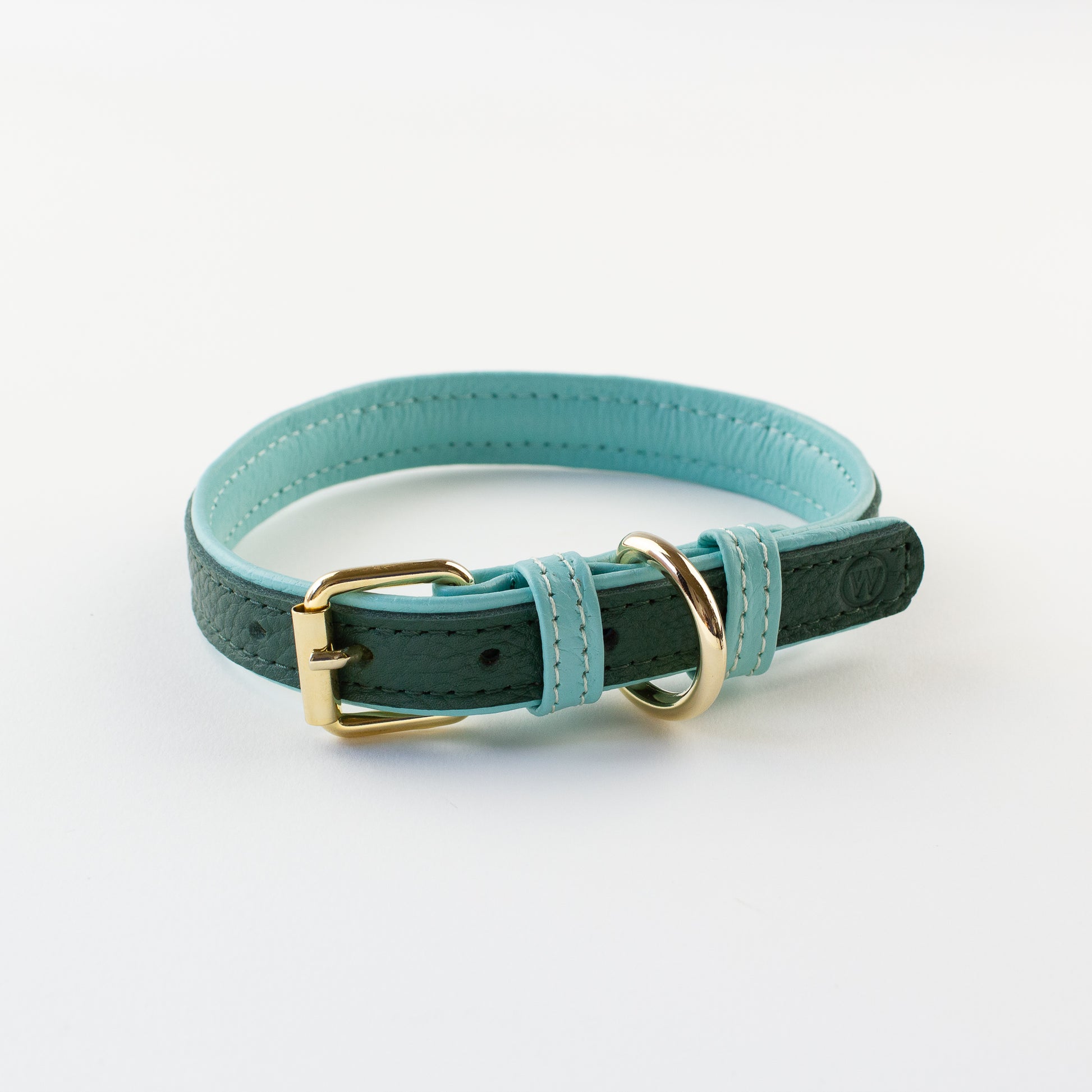 Green leather collar Willow Walks