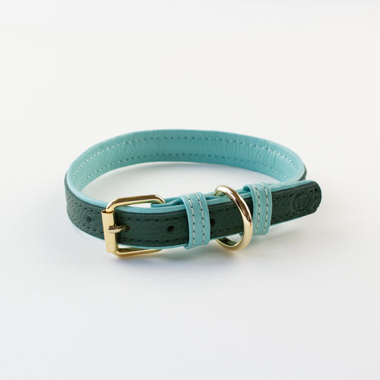 Green leather collar Willow Walks