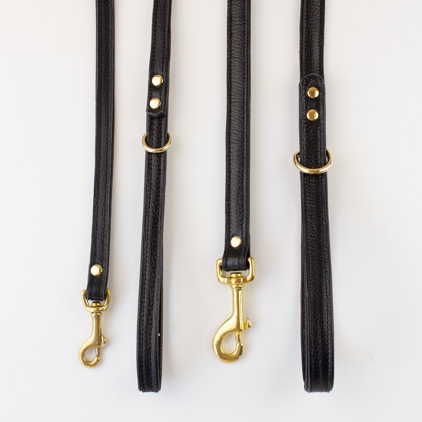 Black dog leather lead Willow Walks