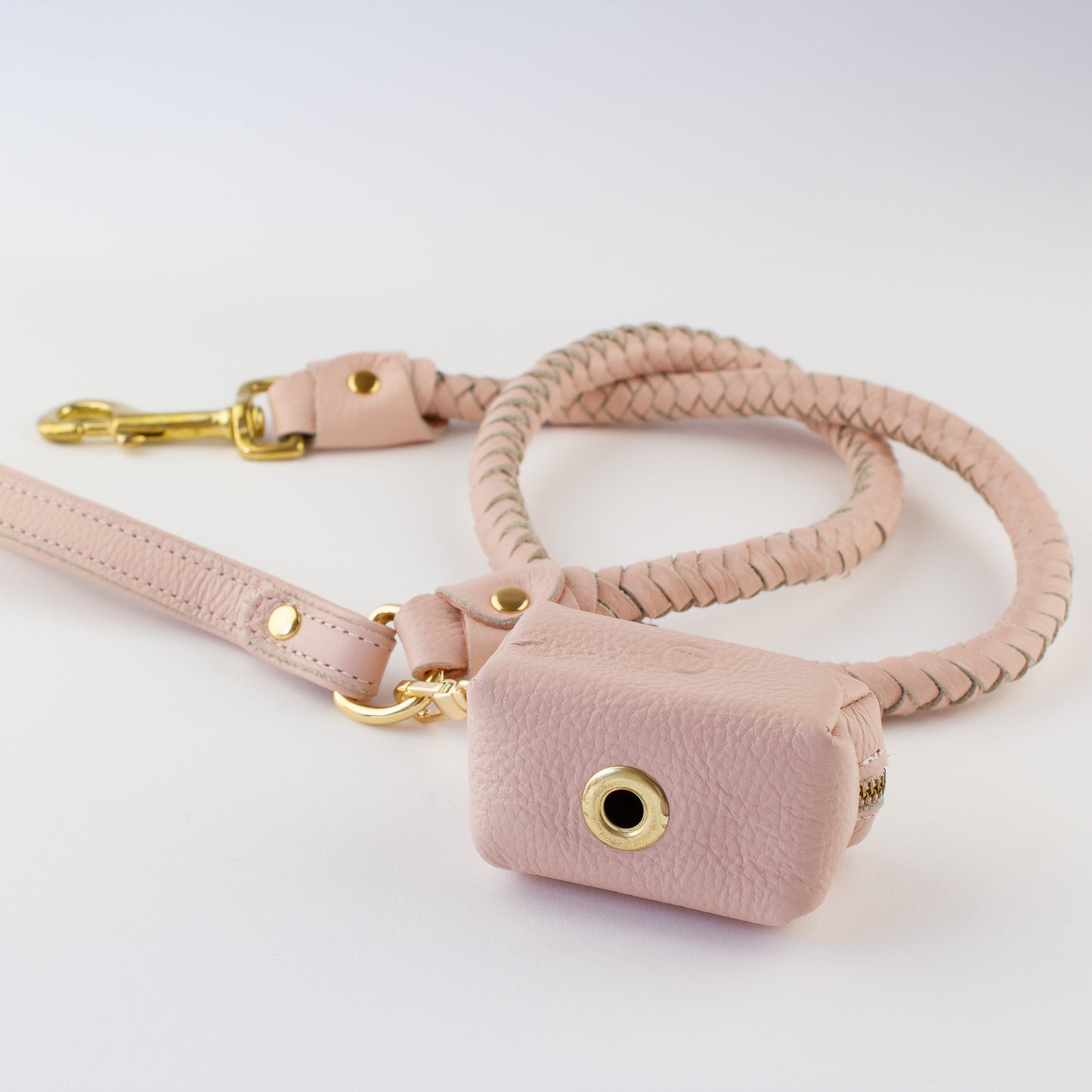Pink leather poo bag Willow Walks