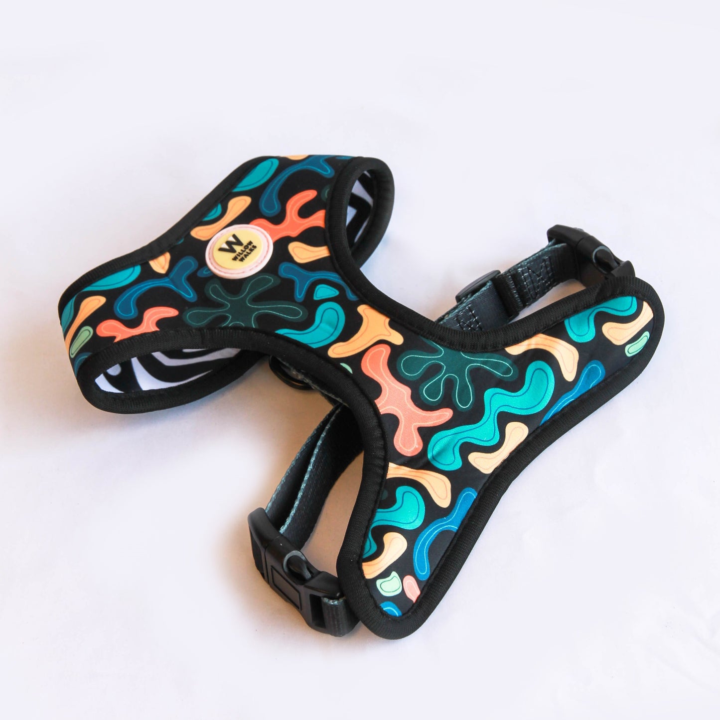 Willow Walks Reversible Harness in mono zebra and multi