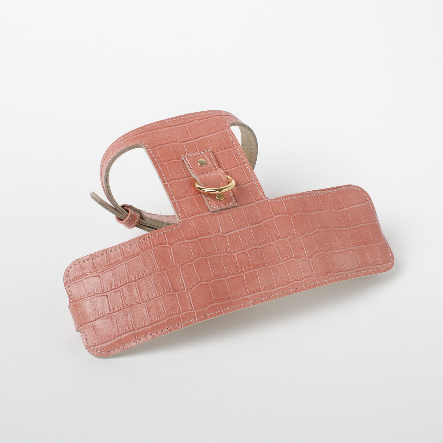 Willow Walks adjustable leather harness with croc effect in dusky pink