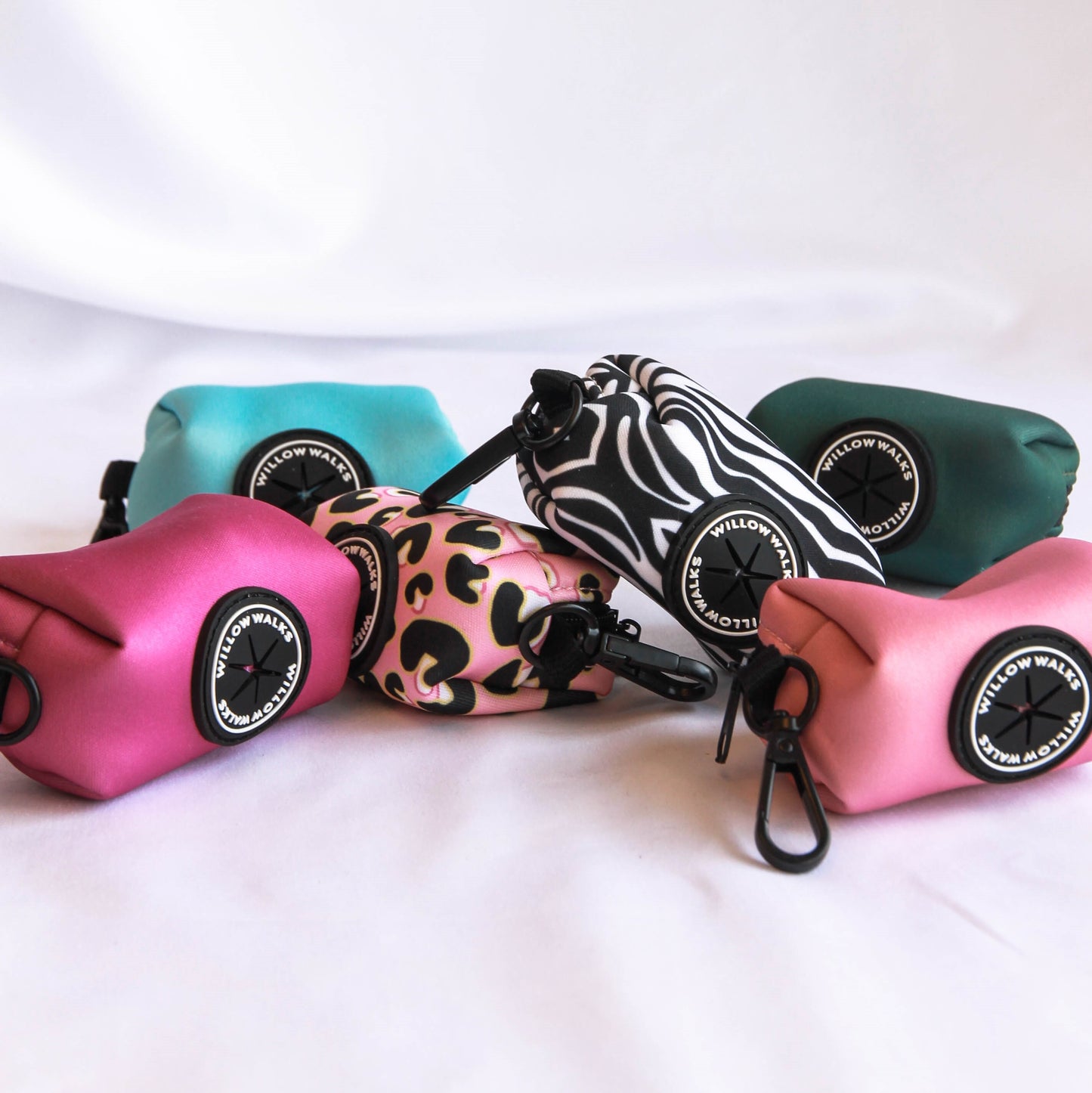 Willow Walks fabric poo bag in fuchsia