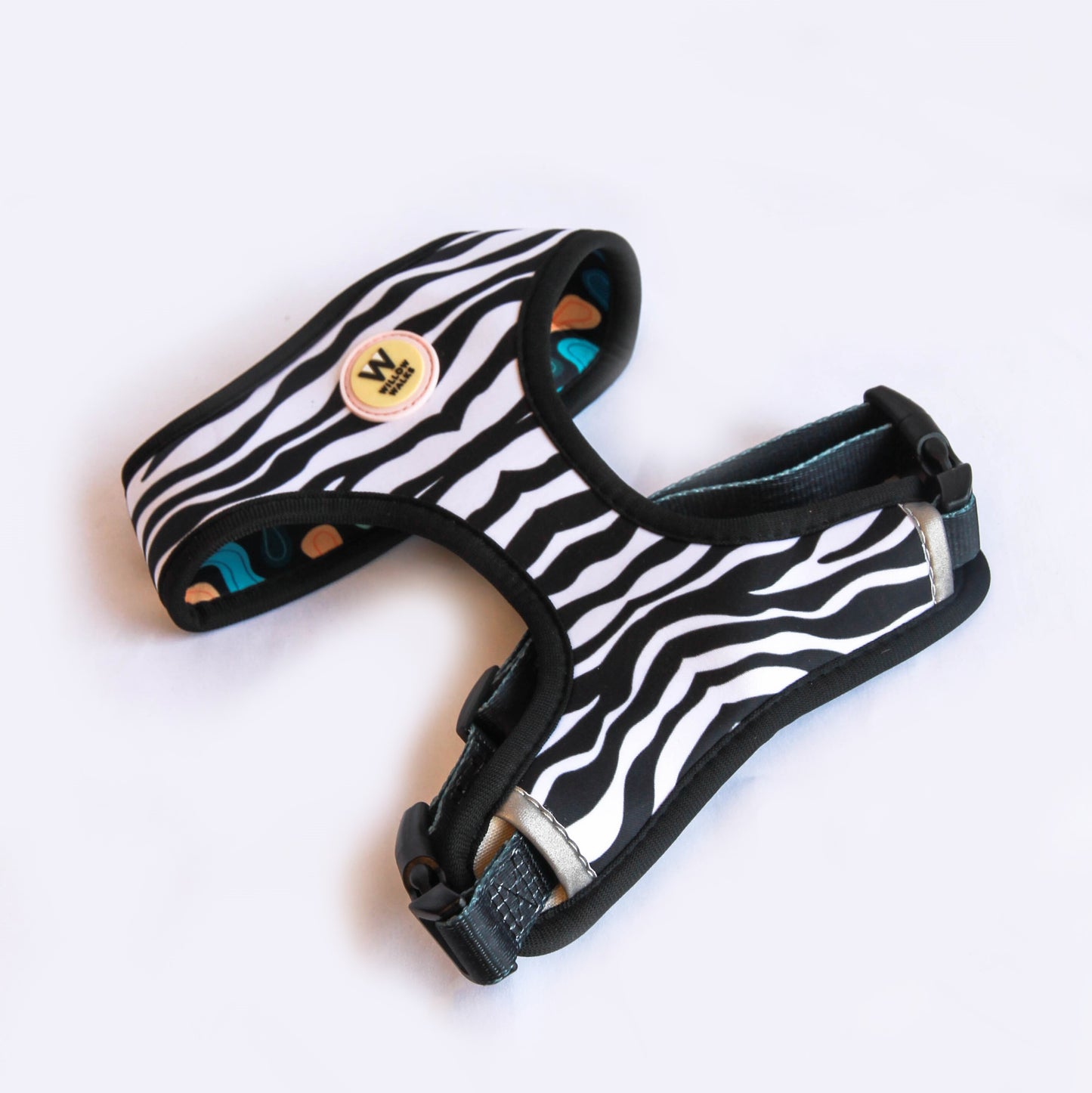 Willow Walks Reversible Harness in mono zebra and multi